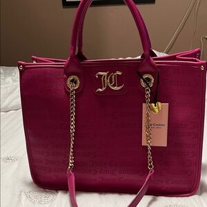 Juicy Couture Fuchsia Tote with Gold Accents
